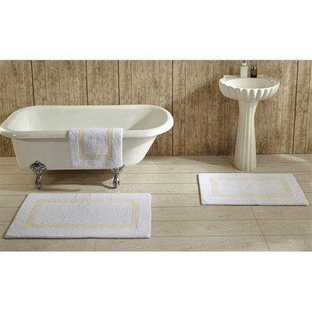 BETTER TRENDS Better Trends BAHO2440WHIV Hotel Collection Bathrug; White & Ivory - 24 x 40 in BAHO2440WHIV